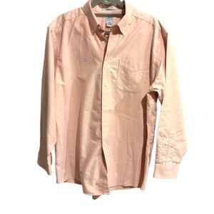 L.L. Bean Men's Salmon Wrinkle Free Button-Down Dress Shirt Sz 17-34